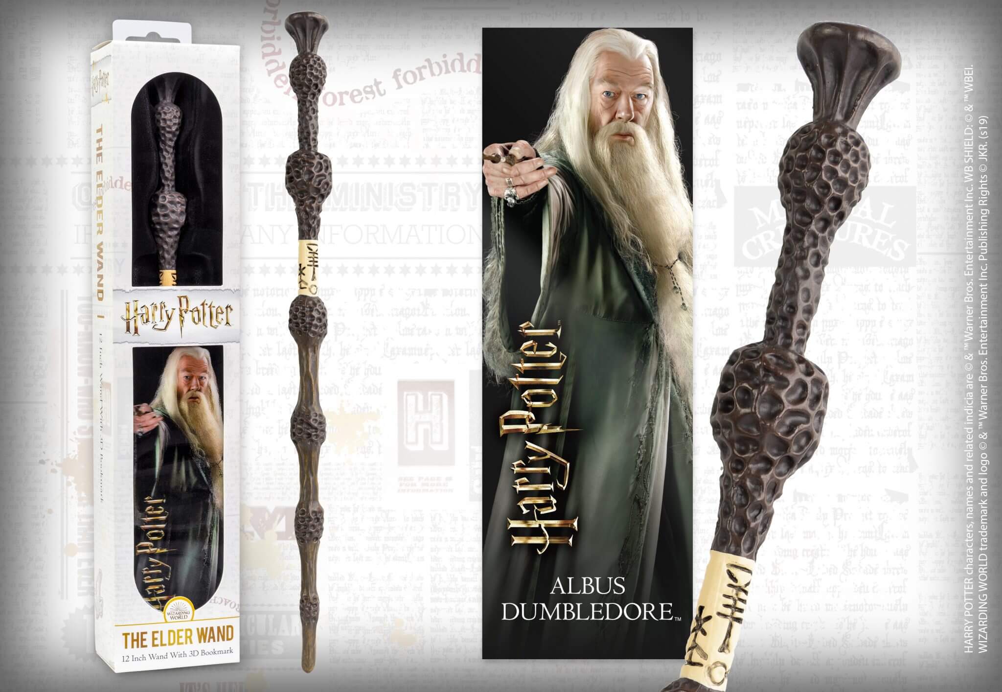 Stylo baguette avec socle & marque-page Albus Dumbledore, Harry Potter