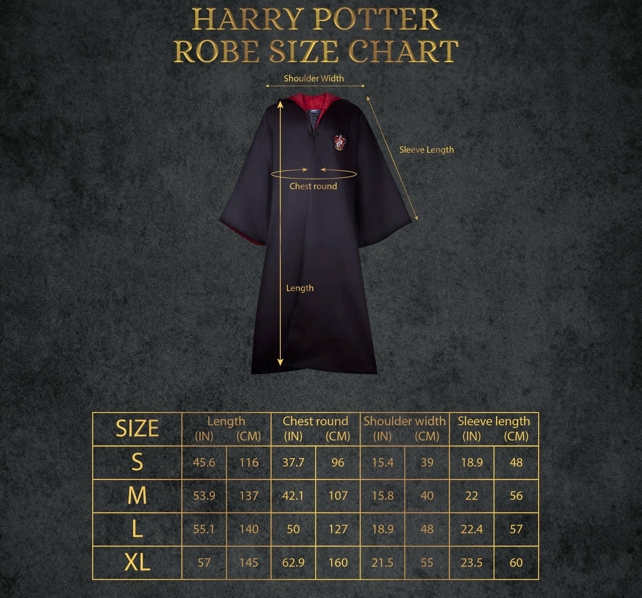 Robe de Gryffondor de Harry Potter à capuchon avec blason, adulte,  rouge/noir, taille universelle, accessoire de costume à porter pour  l'Halloween