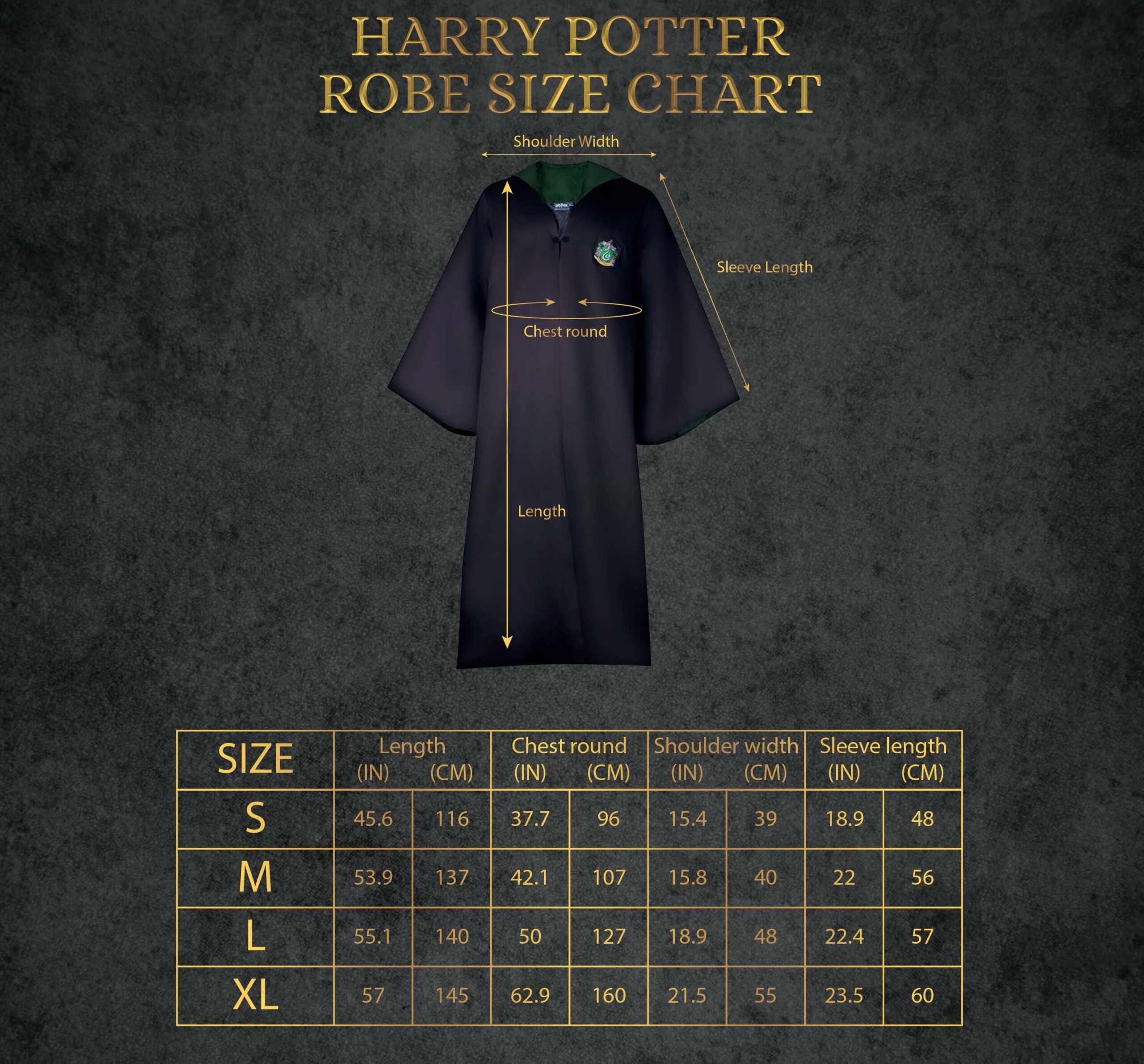 Réplique robe de sorcier serpentard (H/F) - harry potter - La Boutique du  Sorcier